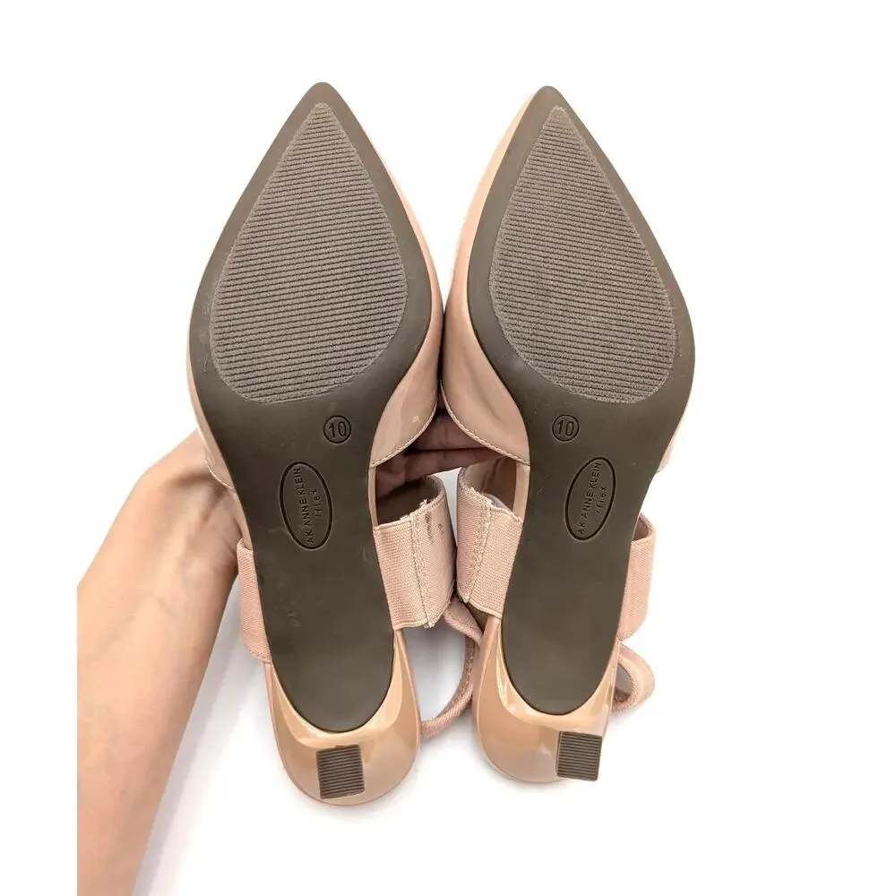 Anne Klein Izel Pointed Toe Kitten Heel Pump Women's Beige Size US10M EU40.5 - Picture 6 of 11
